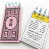 Set of Two Monopoly notebooks - Mini Notebooks  - Eco Friendly Stocking Fillers