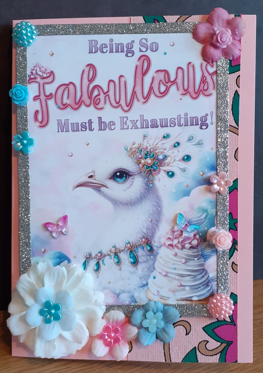 White Peacock All Occasions Greetings Card