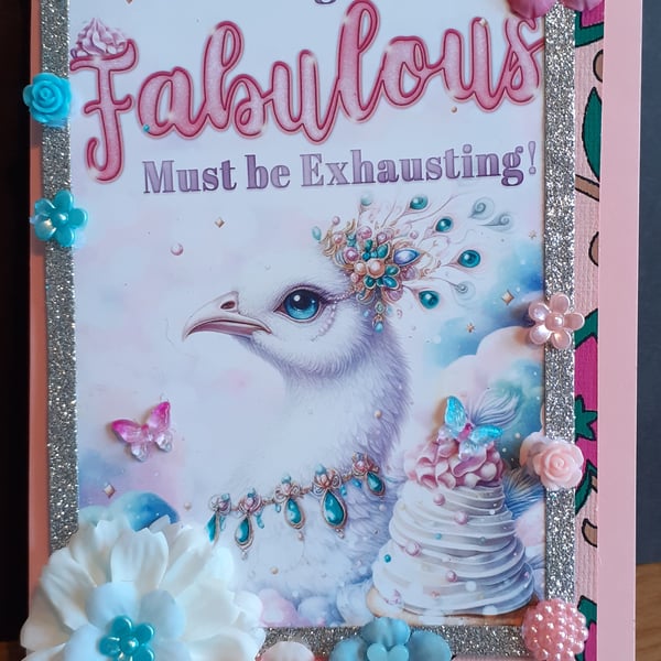 White Peacock All Occasions Greetings Card