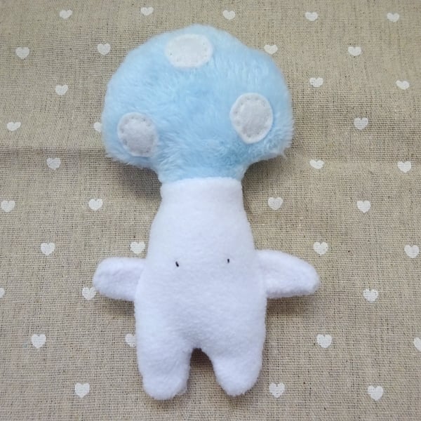 hand sewn icy toadstool plush