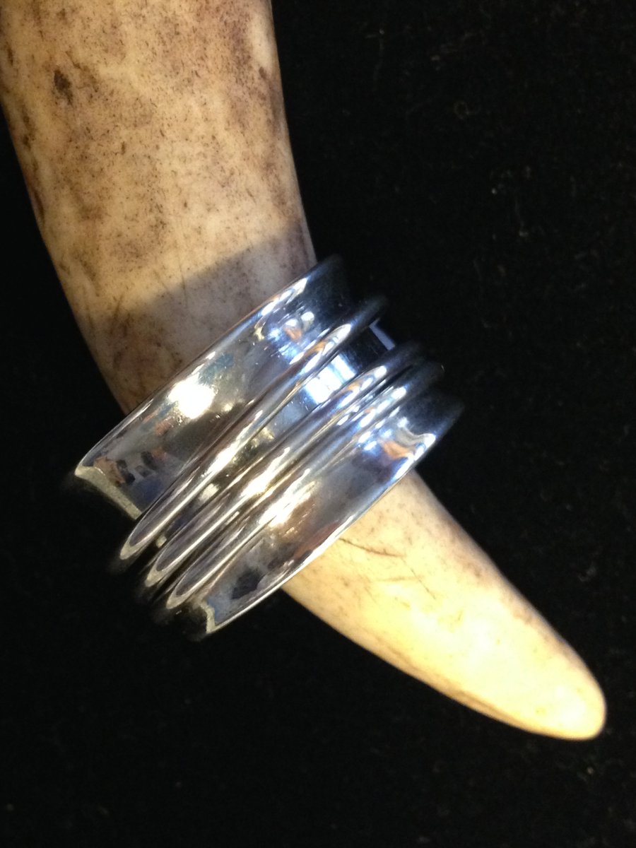 925 Sterling Silver Fiddle Ring