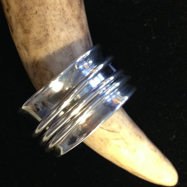 925 Sterling Silver Fiddle Ring
