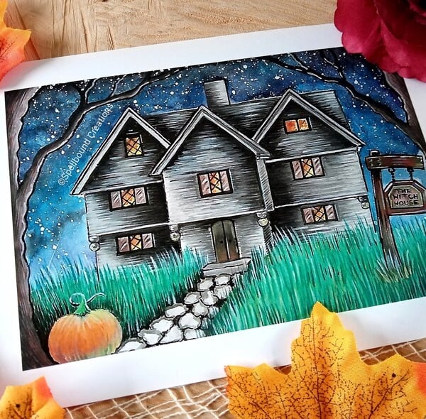 The Witch House, Under The Stars, A5 Quality Print, Salem, Witch Trials, Artwork
