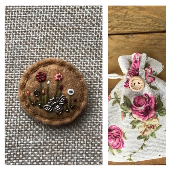 Felt charm brooch badge