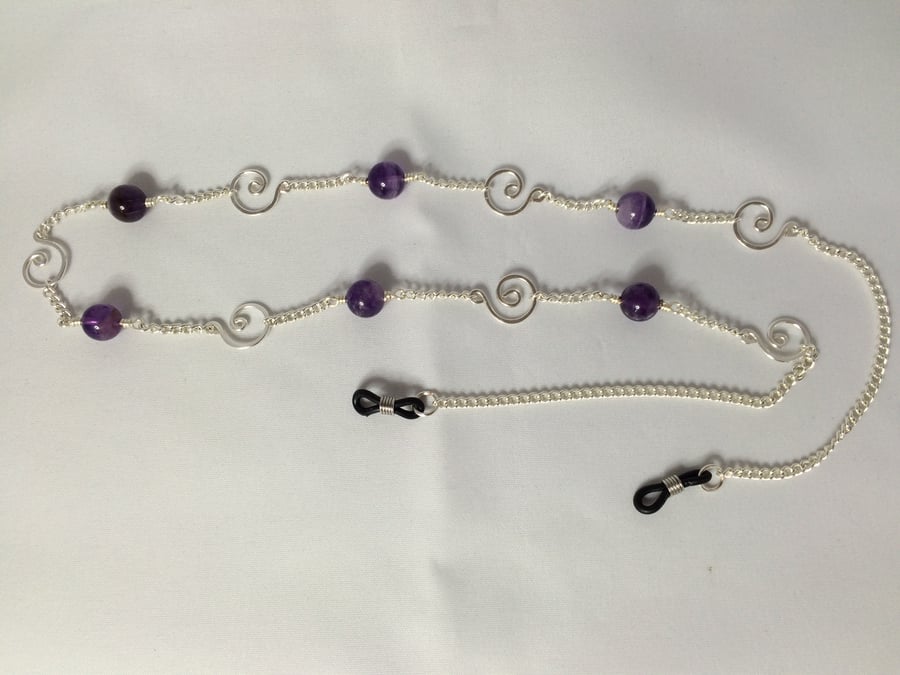 Amethyst swirl lanyard
