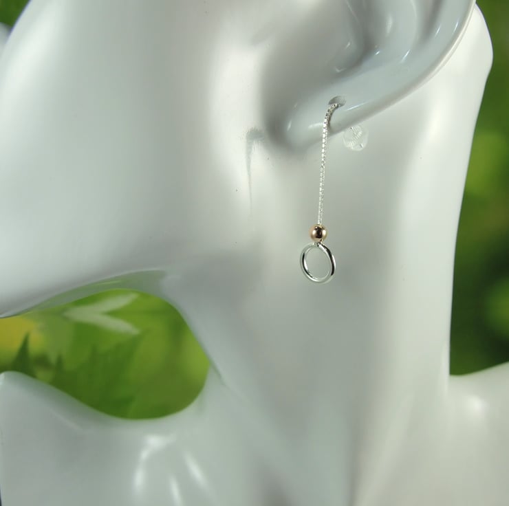 Sterling Silver Circle Earrings. Thread Through... - Folksy