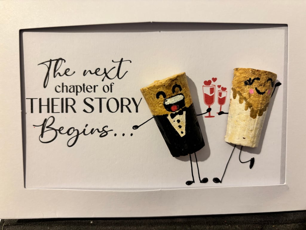 Funny Wedding Card – Cork Bride and Groom 