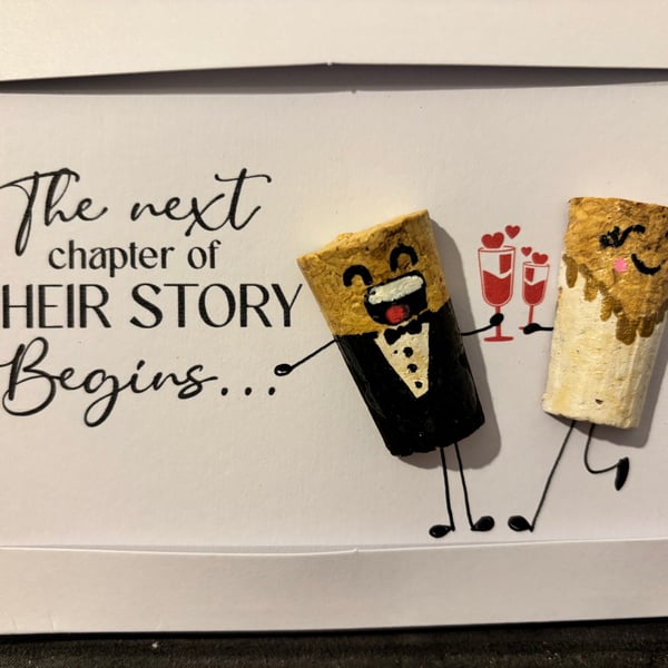 Funny Wedding Card – Cork Bride and Groom 