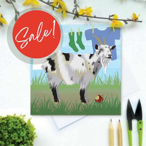 SALE Goat Card - Farm, animal, birthday