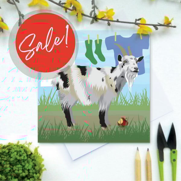 SALE Goat Card - Farm, animal, birthday
