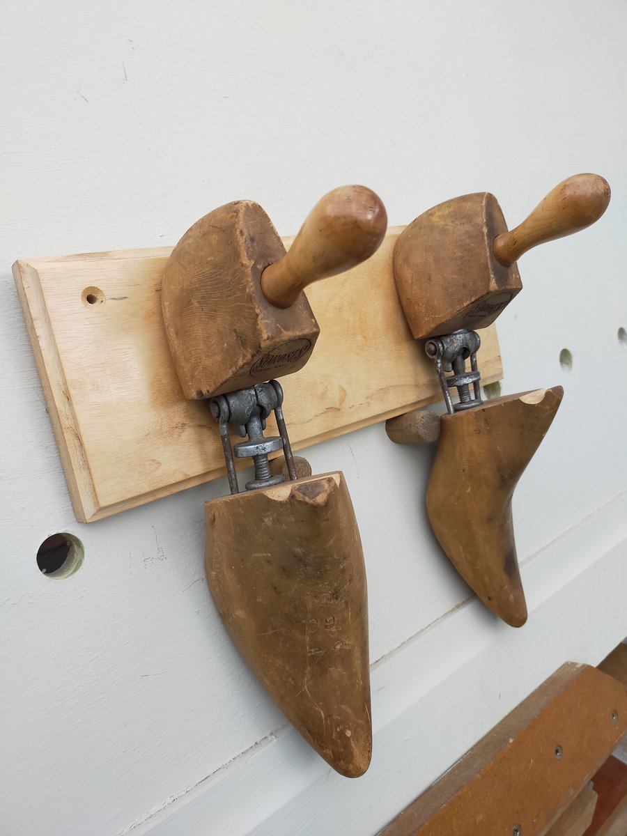 Vintage Shoe Tree Towel and Gown Hooks