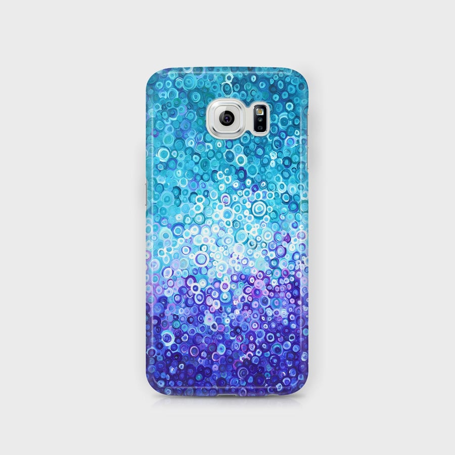 Blue & White Monochrome Samsung Phone Case - Unique Teal, Turquoise, and Indigo 