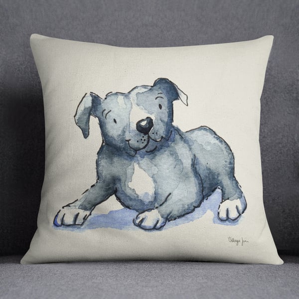 Staffie Grey Cushion