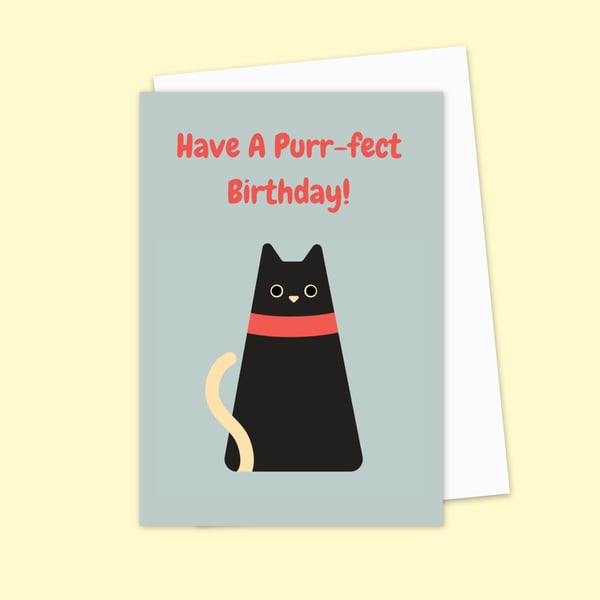 Black Cat Birthday Card: Perfect Greetings Card For a Cat Lover (704)