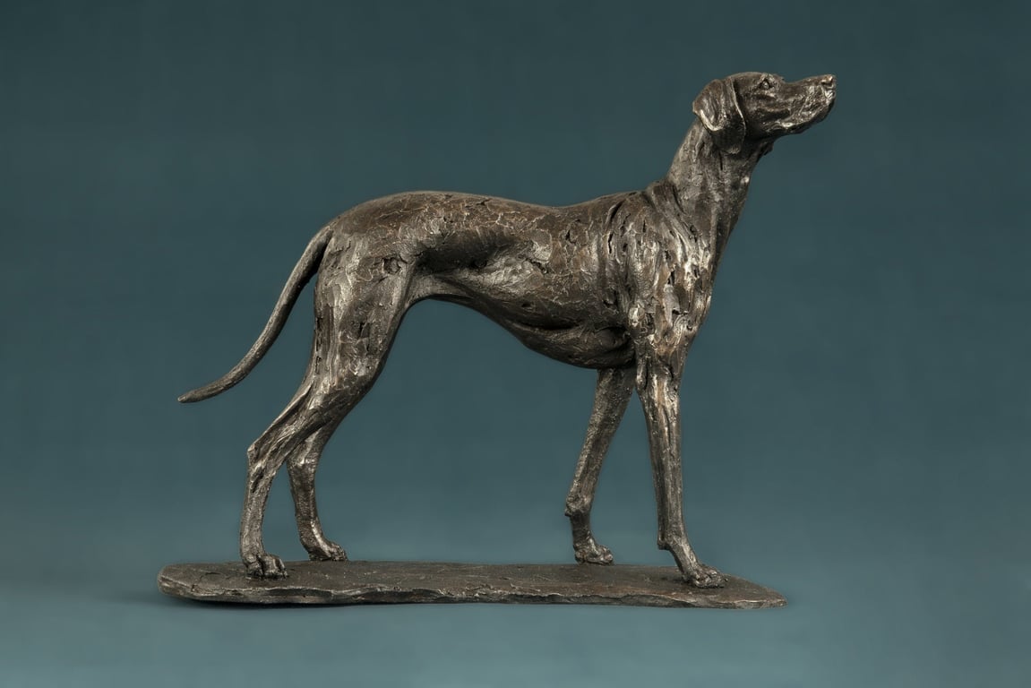 Standing Vizsla Dog Statue Small Bronze Resin Sculpture