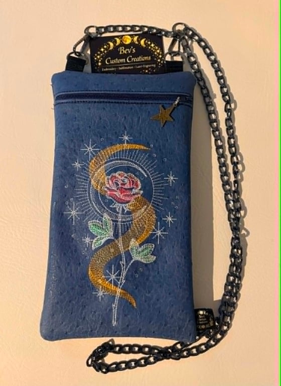 Illuminated Rose – Embroidered Crossbody Bag
