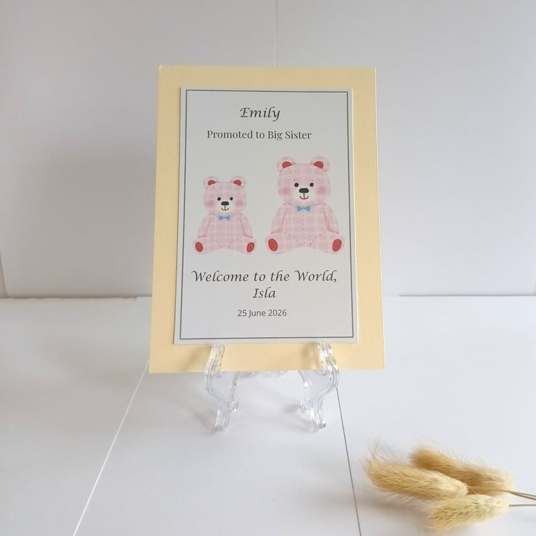 Personalised Big Sister Keepsake, Promoted to Big Sister Gift, Bedroom Decor