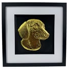 Dachshund Framed Wall Art, Gold or Silver Leaf Sausage Dog Gift
