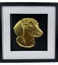 Dachshund Framed Wall Art, Gold or Silver Leaf Sausage Dog Gift