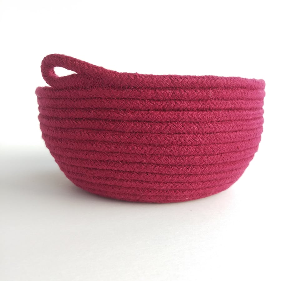 Brook Bowl - a wine coloured cotton rope bowl