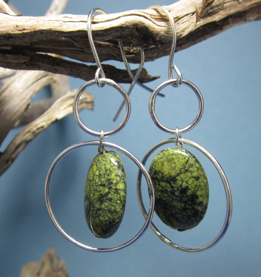 Silver & semi precious gemstone earrings