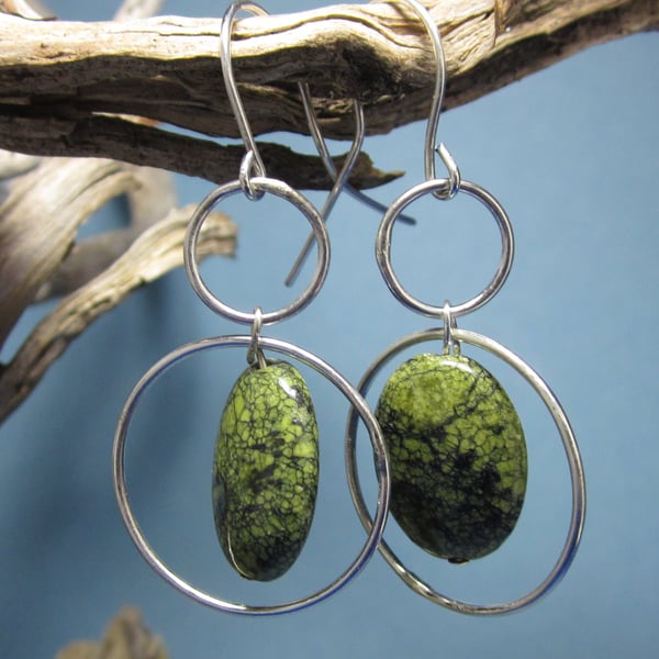 Silver & semi precious gemstone earrings