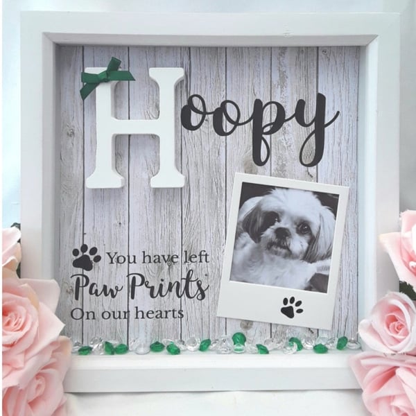 23cm Personalised Pet Loss Frame, Pet Memorial Frame, Pet Loss Gift, Pet Initial