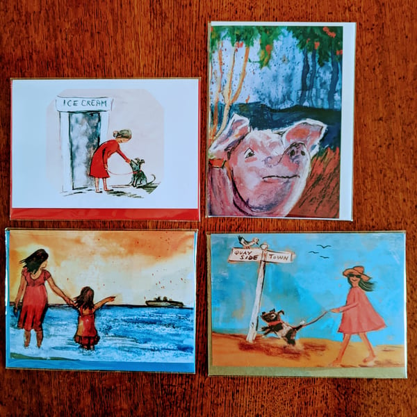 Sale of 4 greeting cards