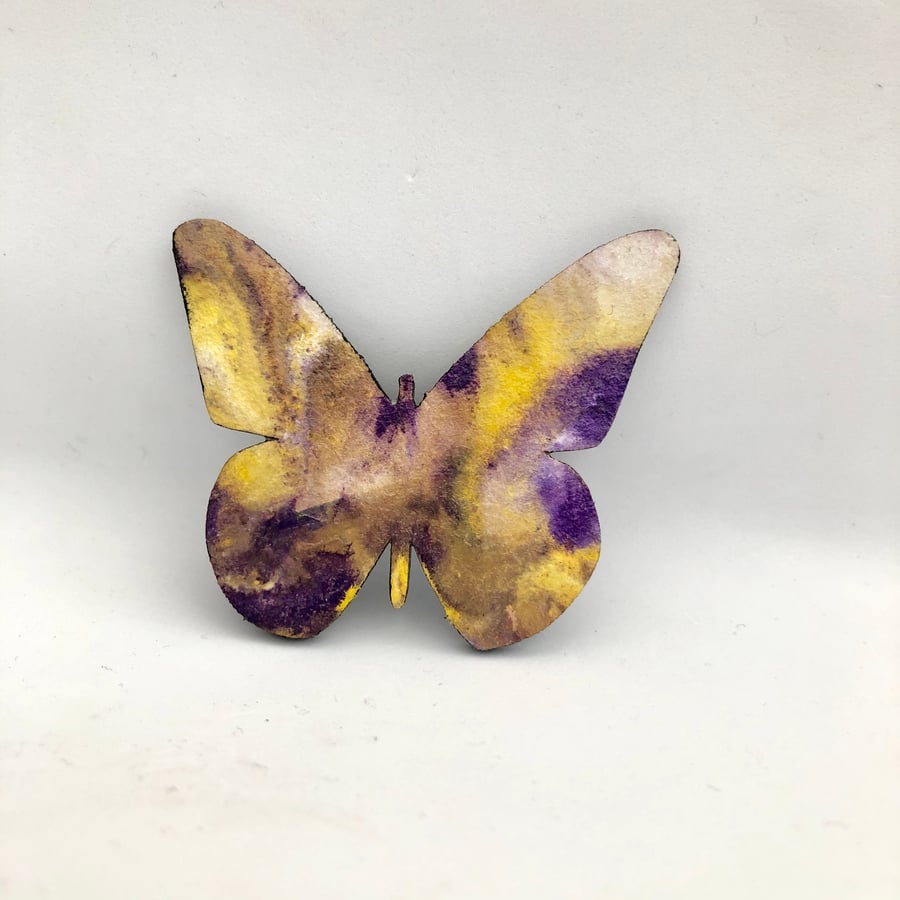 Marbled Butterfly Brooch - Purple