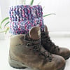 Lilac Pink Boot Cuffs, Crochet Ankle Warmers