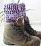 Lilac Pink Boot Cuffs, Crochet Ankle Warmers