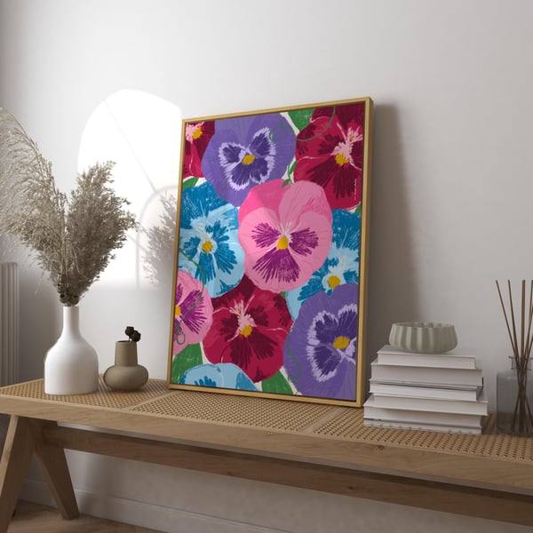 Pansies Art Print Poster