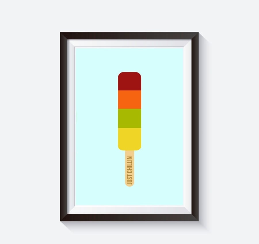 Rainbow ice lolly print, ice lolly print, ice cream print
