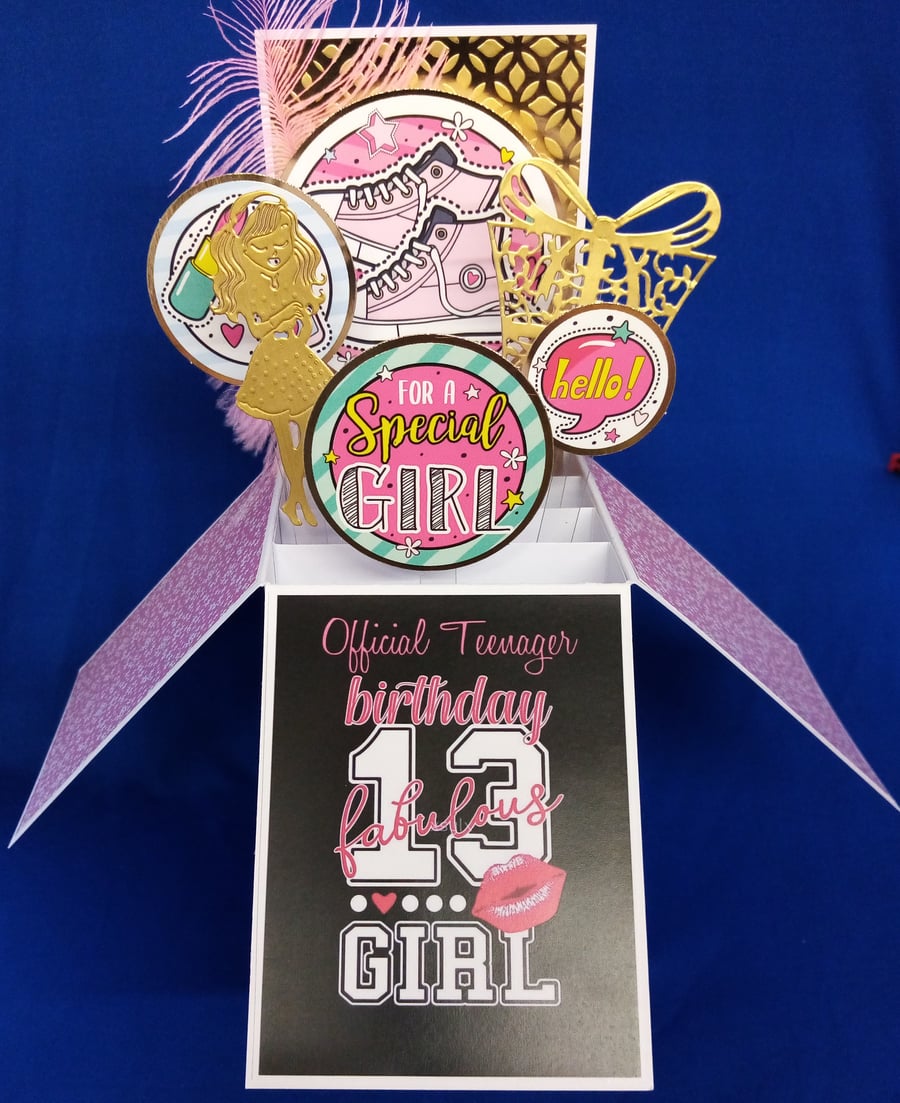 Girls 13th Birthday Card 