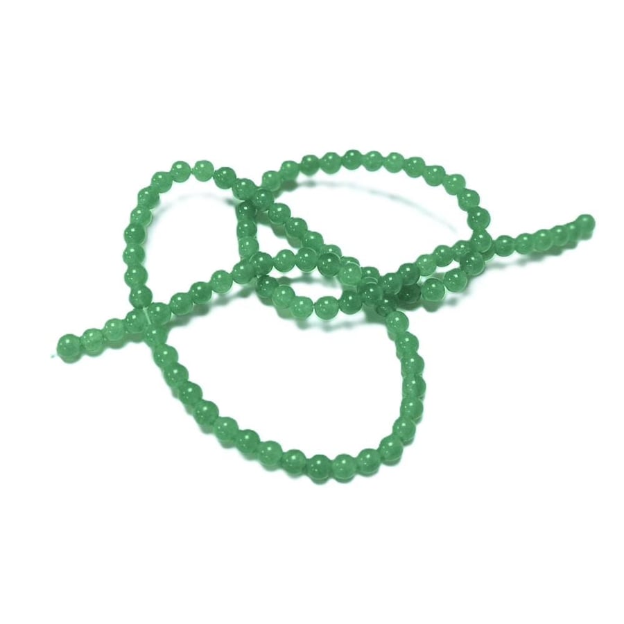 Malaysian Jade Green 4mm Smooth Rounds, Grade A, Natural Authentic Gemstone Bead