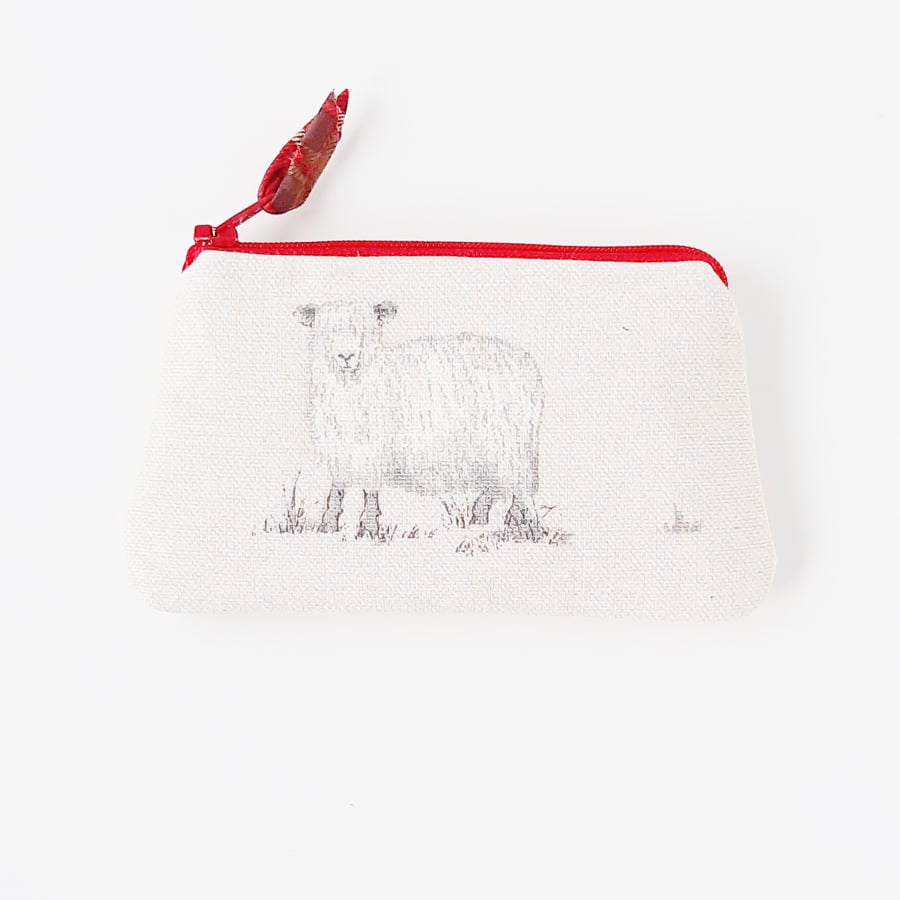 Sheep Coin and Card purse, Small pocket sized purse - Free P&P