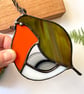 Stained glass robin suncatcher, Robin window hanging, Perfect Christmas gift