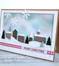 Nordic Christmas Card - houses, village, snow, trees, blank inside. 3D - Image 3