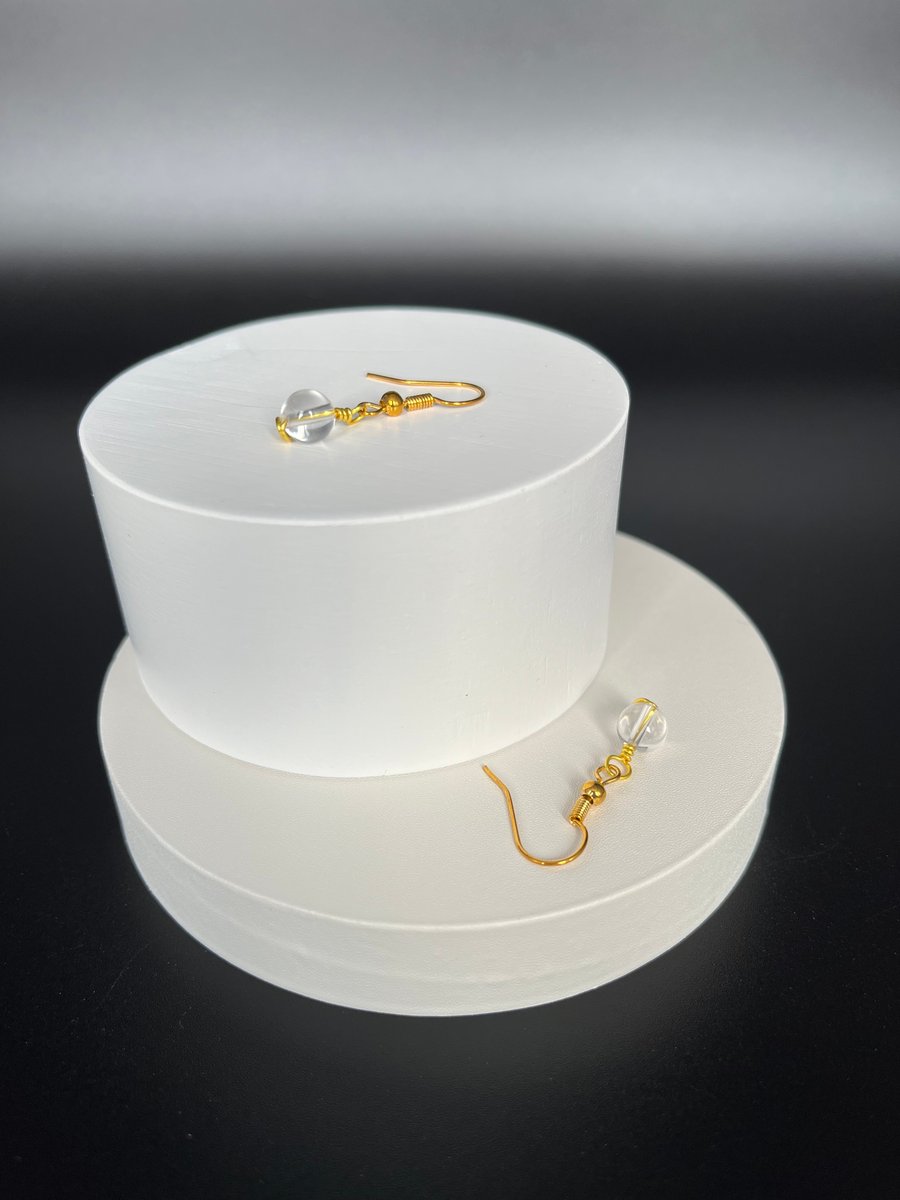 Clear quartz drop earrings