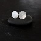 Sterling Silver disc STUD earrings, Handmade Urban Designed Jewellery