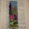 Cottage Garden - Embroidered and felted bookmark