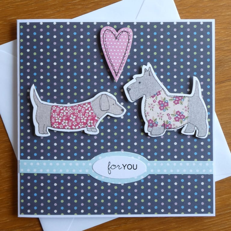 Dog Card - For You - Blue - Anniversary, Birthday