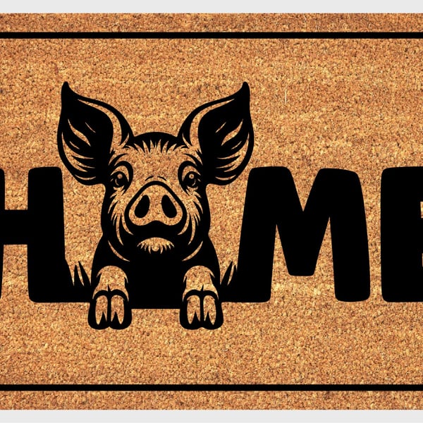 Pig Home Door Mat No.1 - Pig Welcome Mat - 3 Sizes