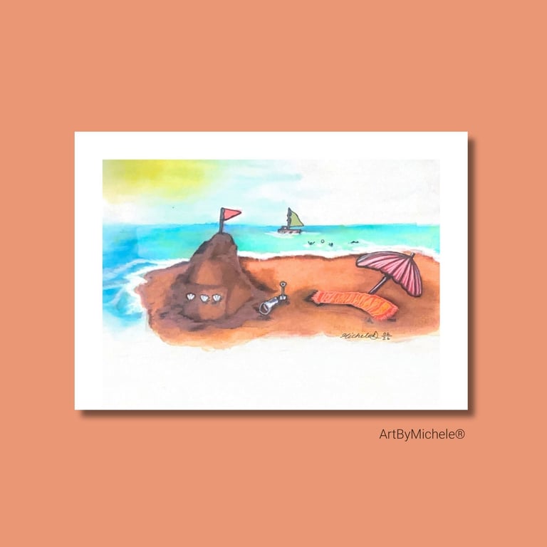 Sand Castles & Daydreams Naive Art Illustration