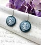 Summer Seconds - Scandi love Hearts fabric button dangle earrings - Image 5