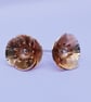 Gold Welsh Poppy Earrings: 9ct Gold with Sterling Silver