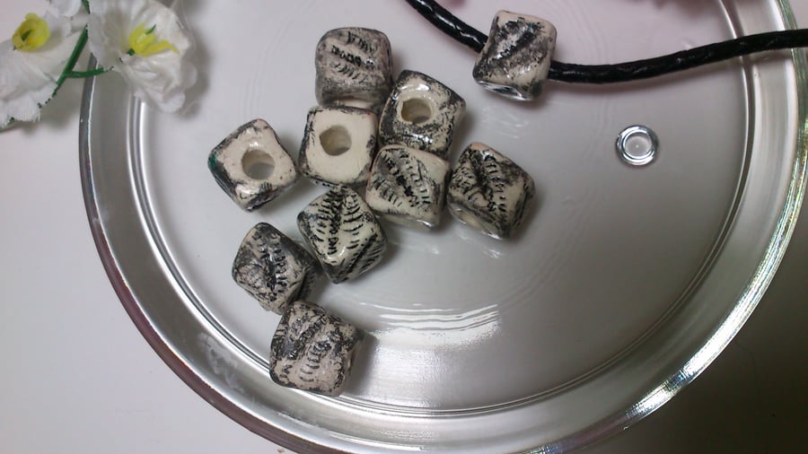 Ceramic Fossil Beads