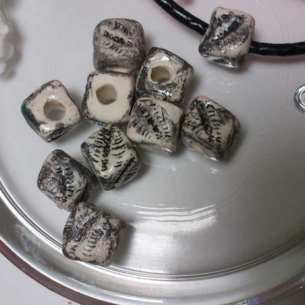 Ceramic Fossil Beads