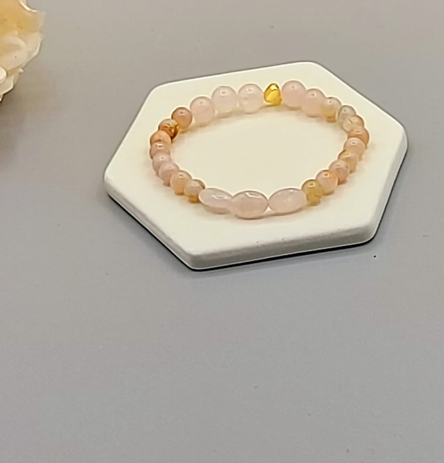 CHERRY BLOSSOM AND ROSE QUARTZ BRACELET