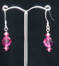 Swarovski  Fuchsia Crystal Earrings with Sterling Silver - Image 5